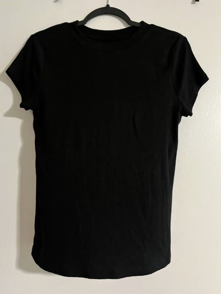 ribbed t shirt black soft